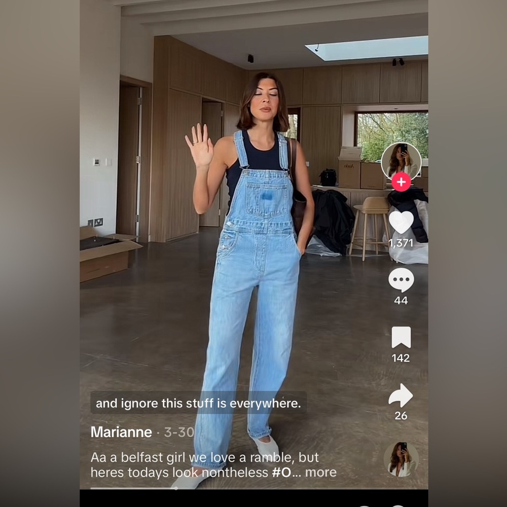 Levi’s vintage style denim overalls dungarees light denim shopbop XS